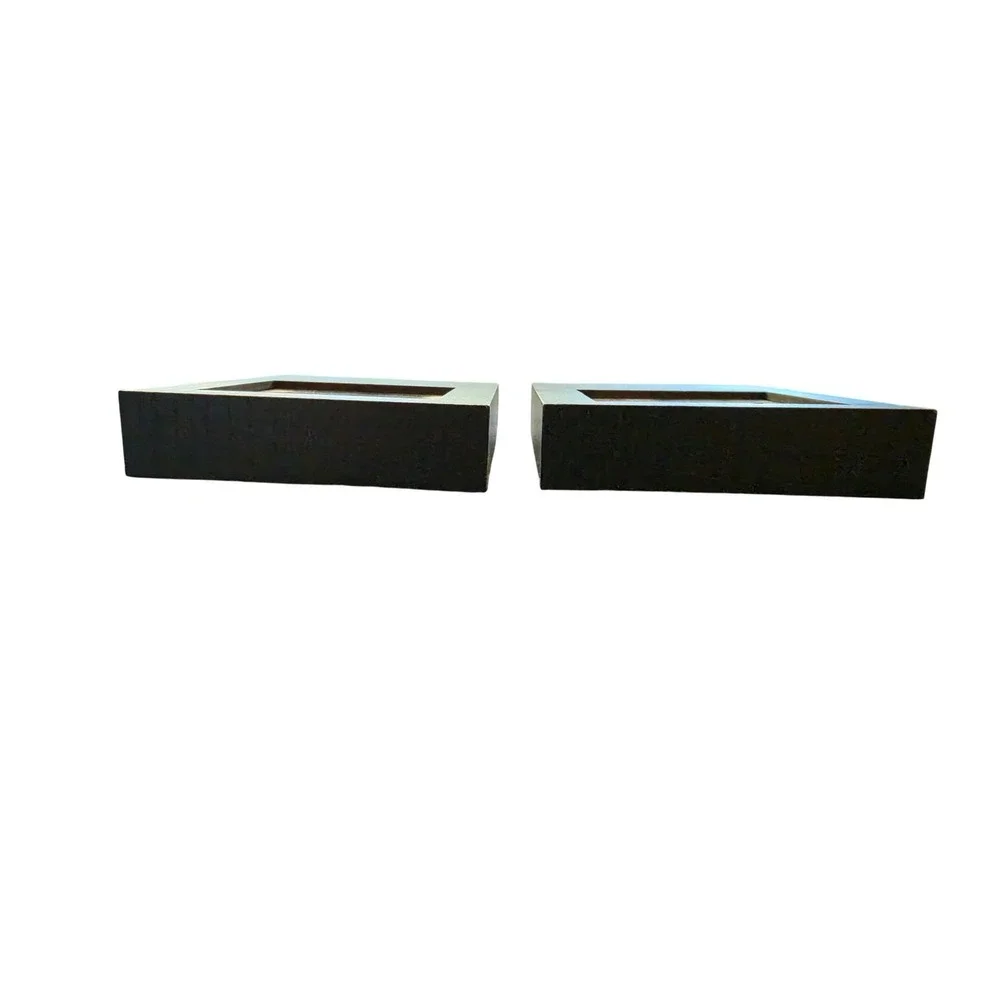 Set of 2 Black Wood 4x4 Box Photo Frames Room Essentials Modern Minimalist